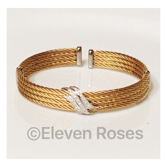 Charriol Jewelry - Charriol Metallic 4 Row 18k Gold Diamond Bracelet